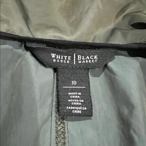 White House Black Market army green 3/4 sleeve jacket - Picture 6 of 9